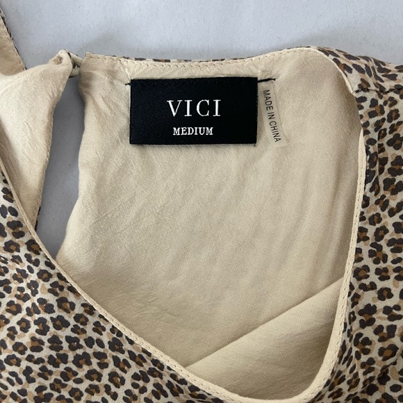 VICI Cheetah Prints 100%Rayon Mini Dress /Longline Tunic Dress 3/4Sleeve… - Picture 10 of 12